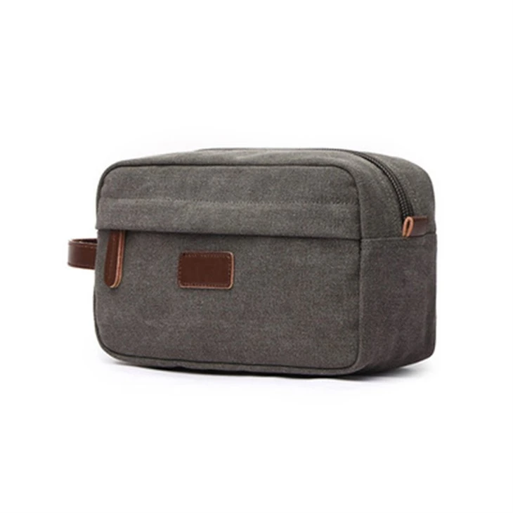 Custom Heavy Duty Waxed Canvas Cosmetic Bag